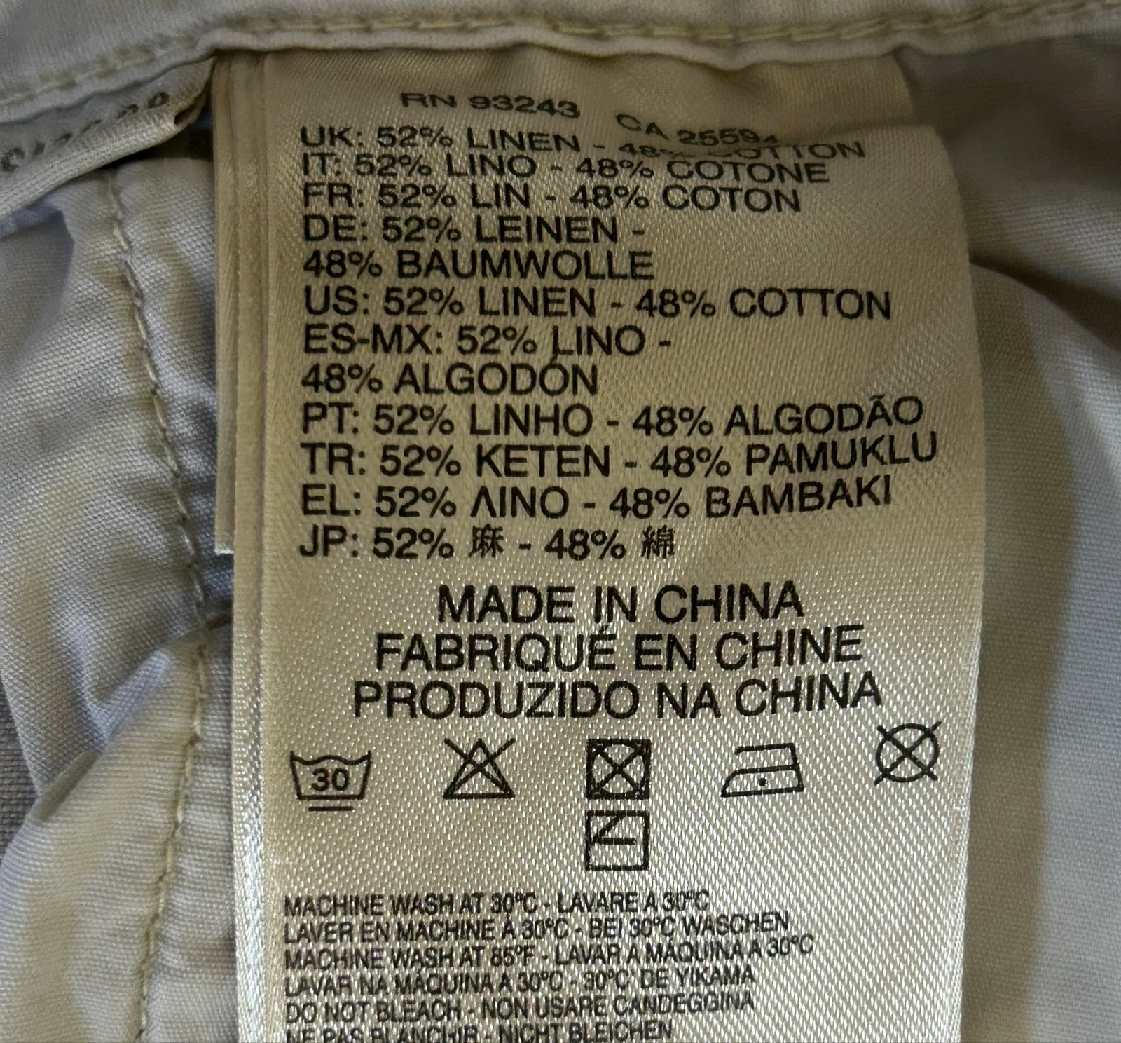 Ecru linen & cotton Diesel pants – Chic carrot cut, size 28 – photo 9